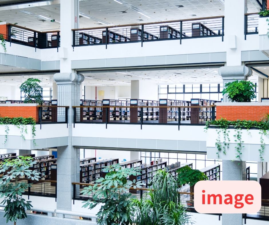 Inside the atrium building