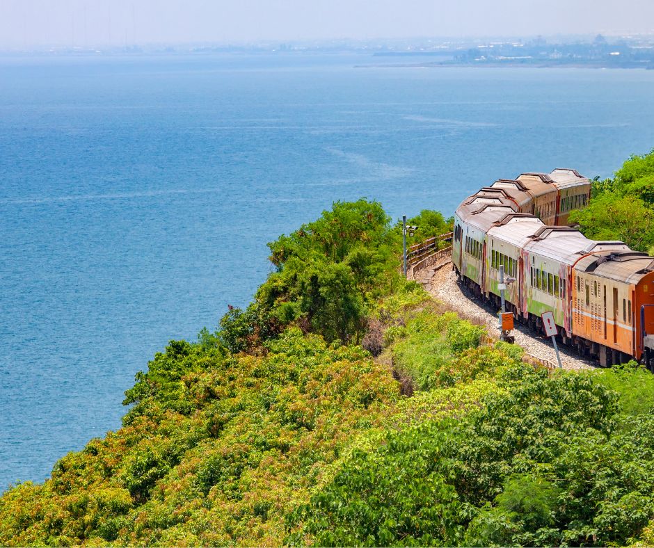 You can see the sea from the train