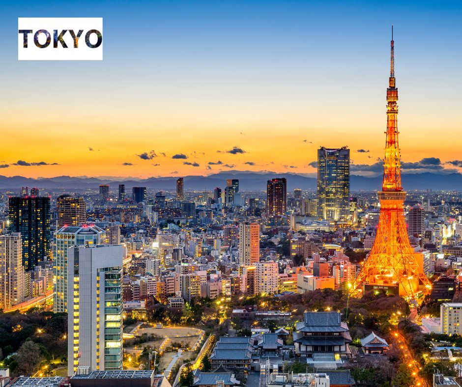 東京タワーが見下ろす東京の黄昏風景。